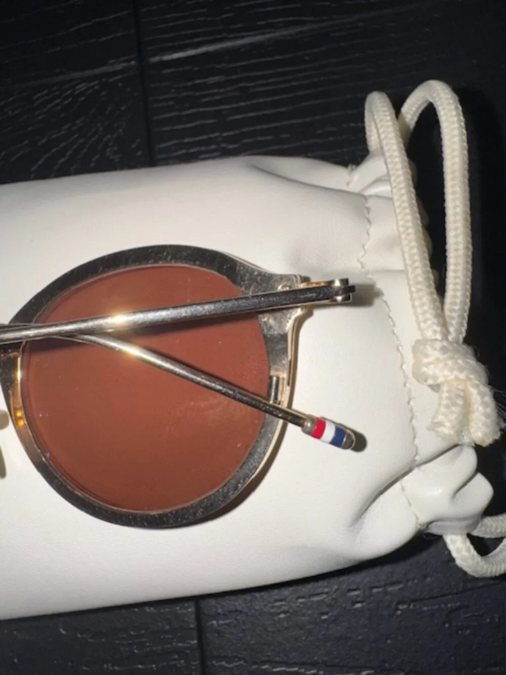 Thom Browne  Novelty Unisex White-Gold/Dark Sunglasses ($775)